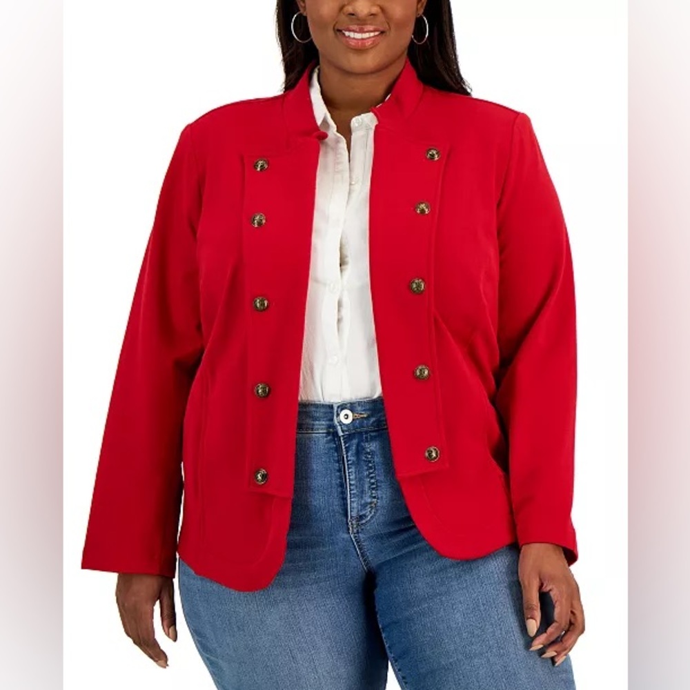 NWT Tommy Hilfiger Military Band Red Jacket With Pockets Size 3X